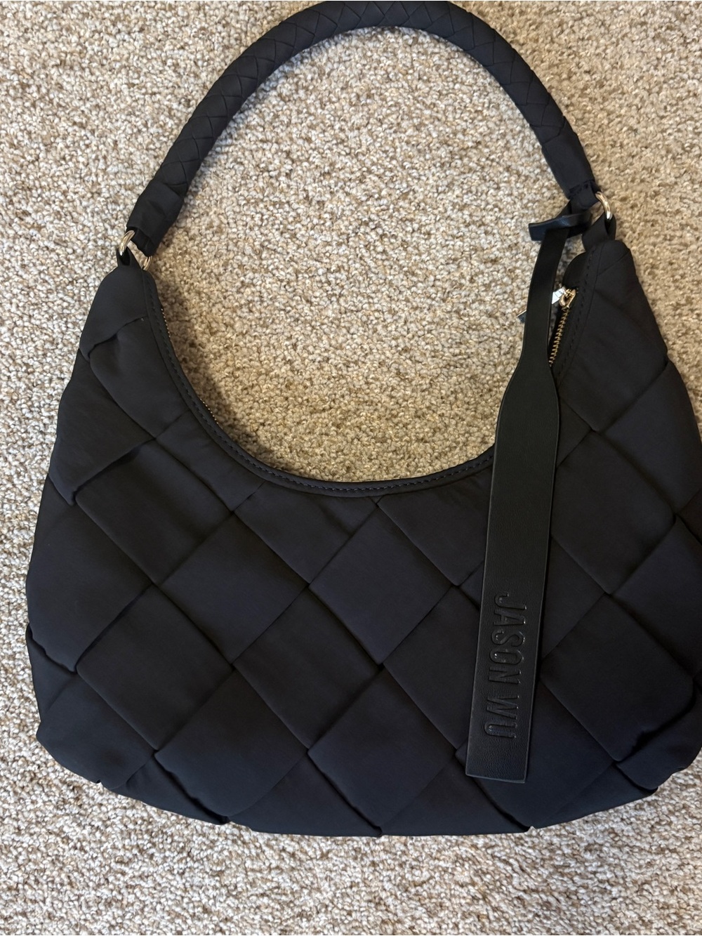 Jason Wu Black Quilted Shoulder Hobo Bag